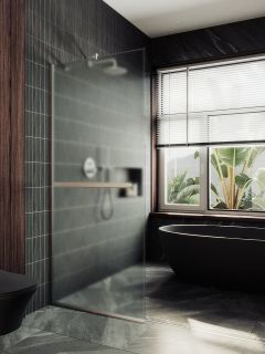 Душевая перегородка MaybahGlass MGD-731-5у 79см хром матовый